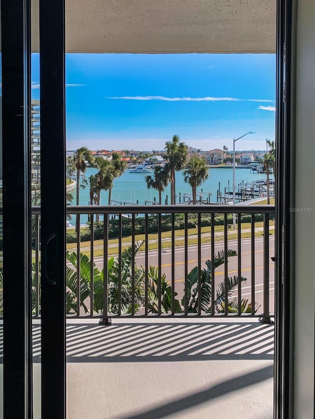 balcony with a water view