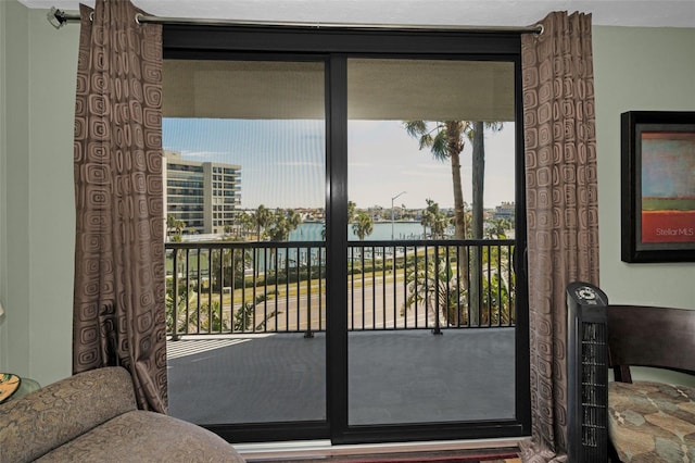 balcony with a water view