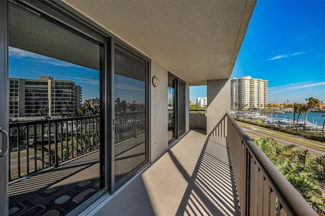 balcony with a water view