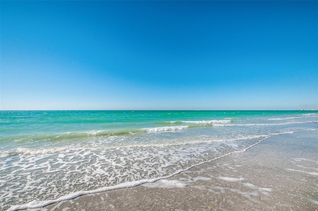 property view of water featuring a view of the beach