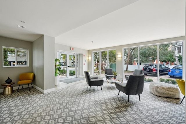 interior space featuring french doors