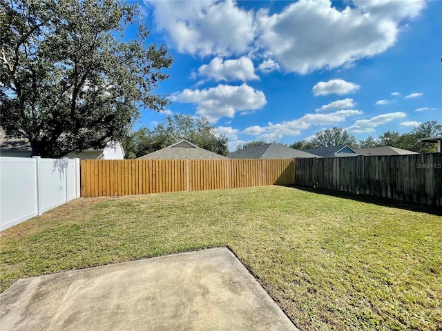 view of yard featuring a patio area