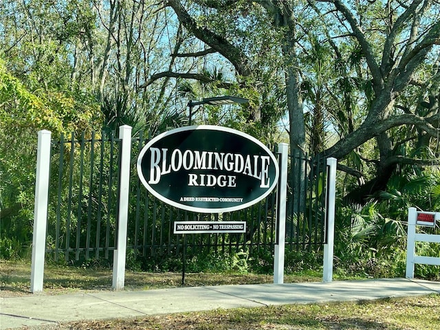 view of community sign