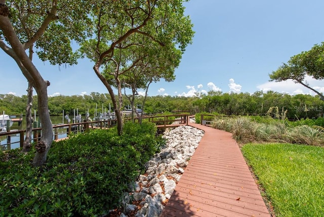 view of home's community featuring a water view