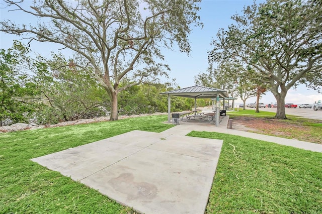 view of patio / terrace featuring a gazebo