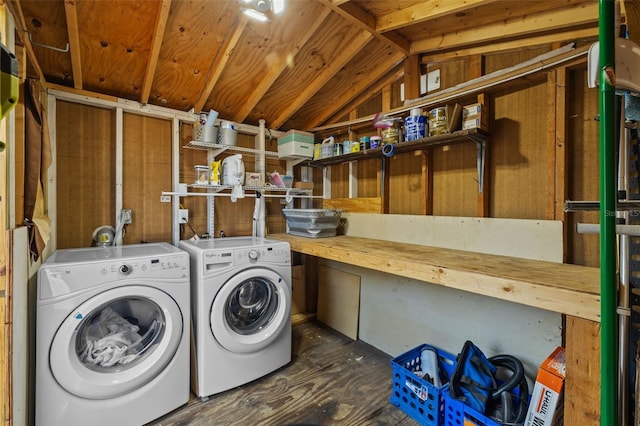 laundry area featuring washing machine and clothes dryer