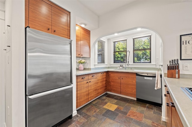 kitchen with sink and stainless steel appliances