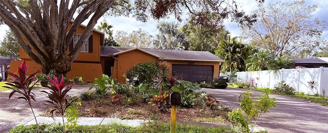 view of front facade with a garage