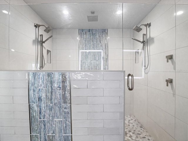 bathroom featuring walk in shower