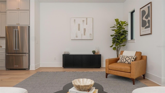 living area with light wood-type flooring