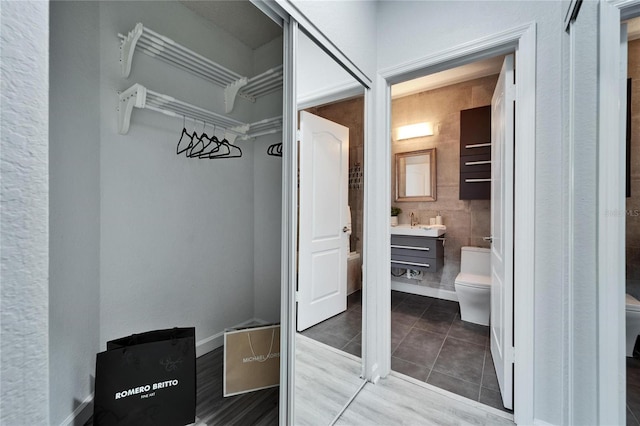 closet featuring sink