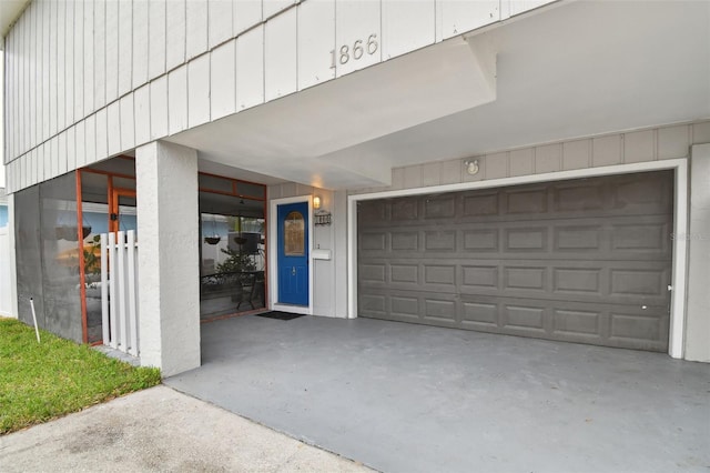 view of garage