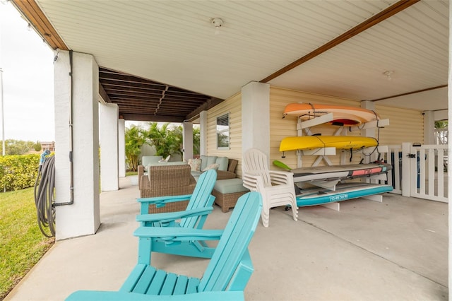 view of patio featuring outdoor lounge area