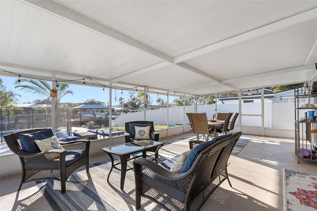 view of sunroom