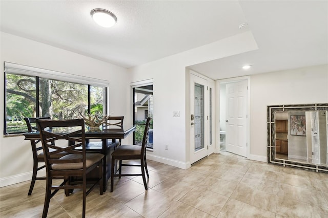 view of tiled dining area