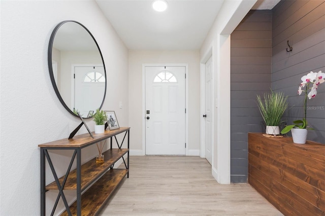 foyer entrance featuring light hardwood / wood-style flooring