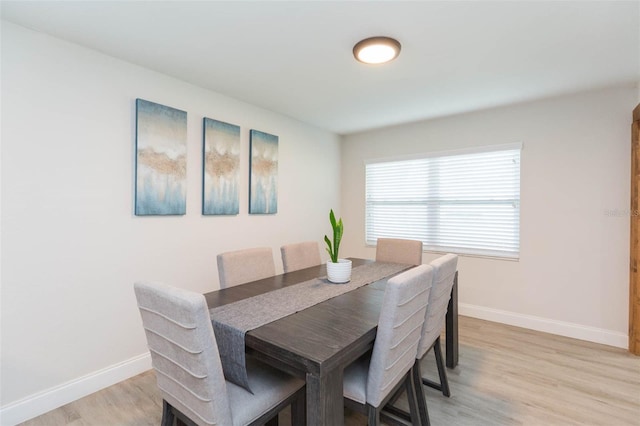 dining room with light hardwood / wood-style floors