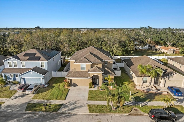 aerial view featuring a residential view