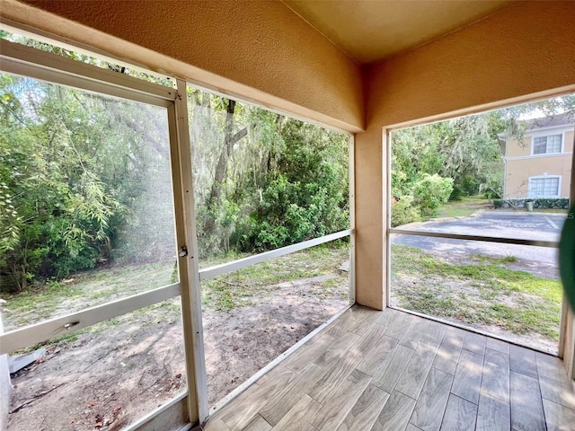 view of unfurnished sunroom