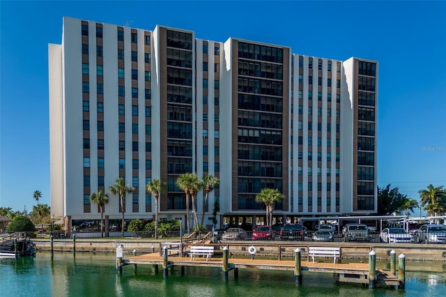 view of property with a water view