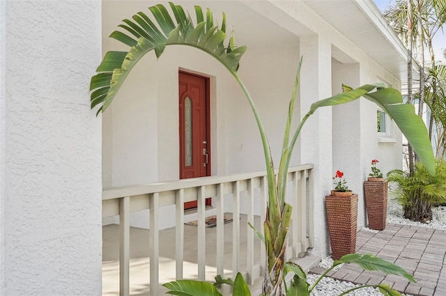 exterior space with covered porch