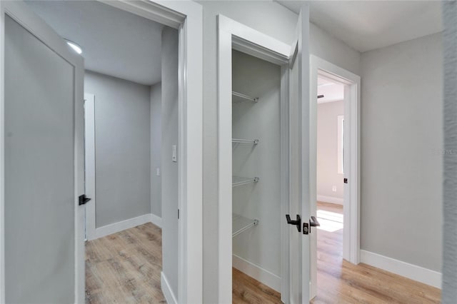 bathroom with wood-type flooring