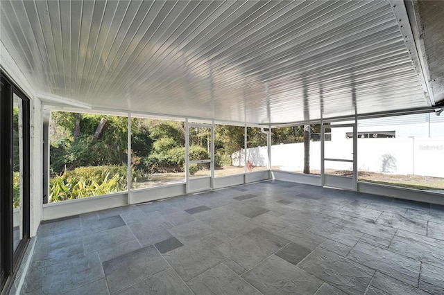 view of unfurnished sunroom