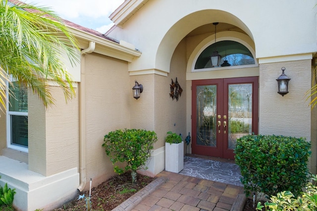 doorway to property with french doors