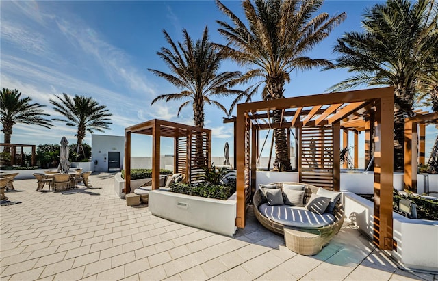 view of patio / terrace featuring a pergola