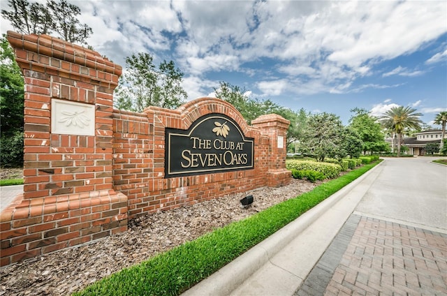 view of community sign