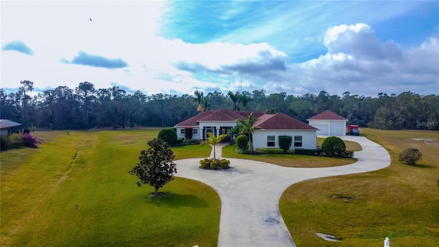 exterior space featuring a front lawn