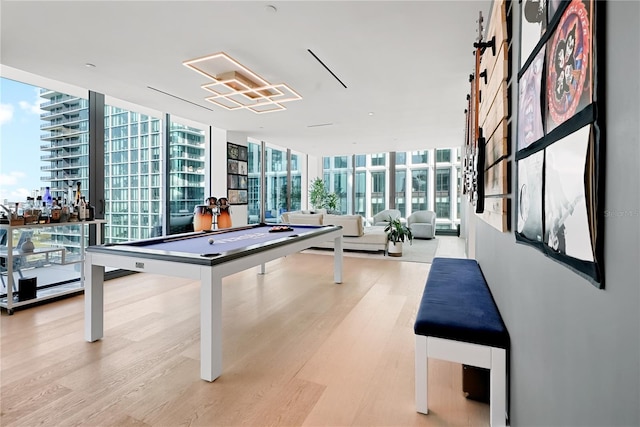 1000 Water St Unit 1002, Tampa, FL 33602 - playroom with billiards, floor to ceiling windows, and light wood-type flooring