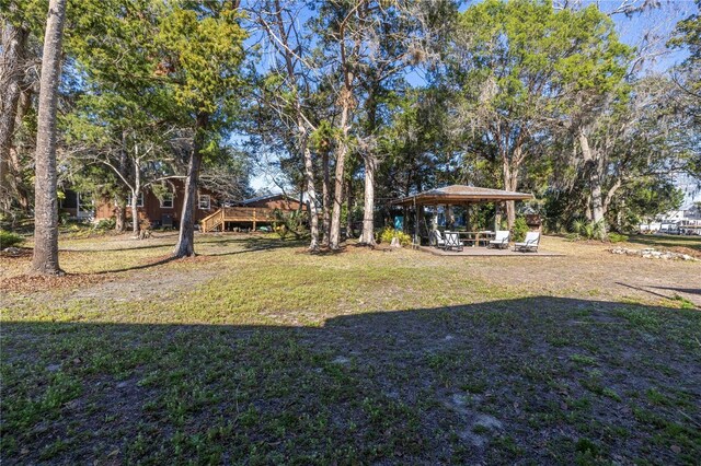 view of yard with a patio and a gazebo