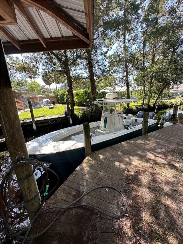 exterior space with a dock