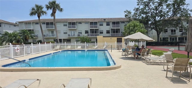 community pool with fence