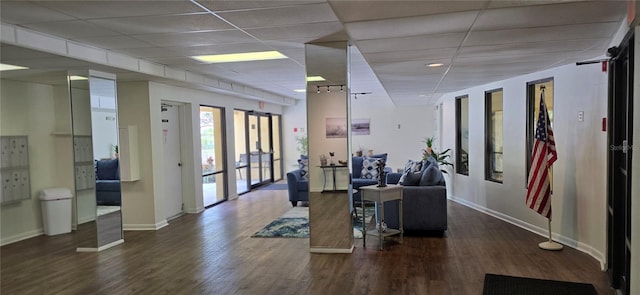 building lobby with a paneled ceiling