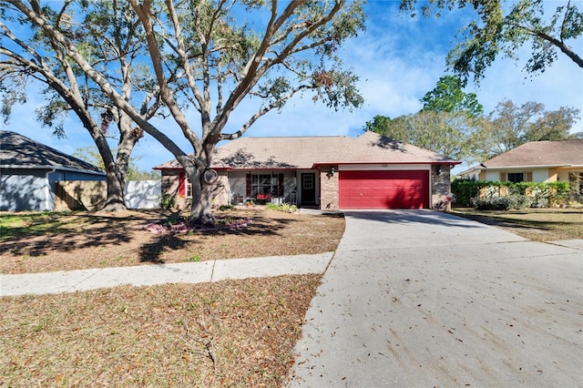 ranch-style home with a garage