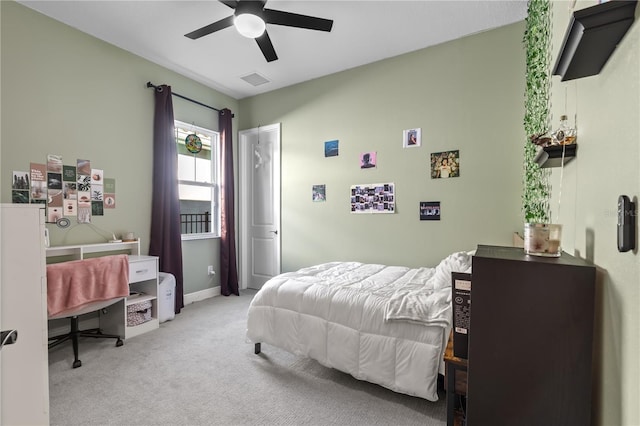14215 Swiss Bridge Dr, Riverview, FL 33579 - carpeted bedroom featuring ceiling fan, baseboards, and an office area
