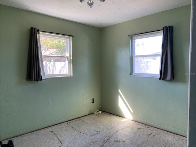 spare room featuring carpet floors and a wealth of natural light