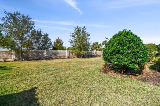 view of yard featuring fence