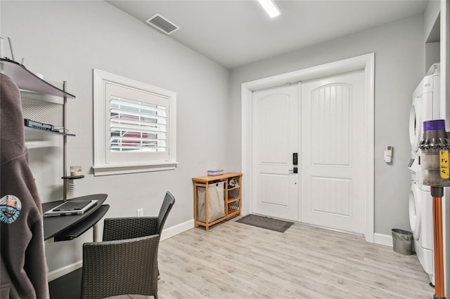 office space featuring light wood-type flooring