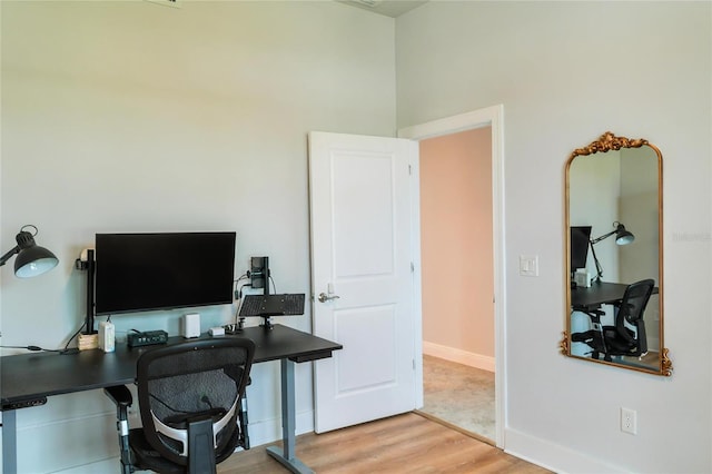 office featuring hardwood / wood-style floors