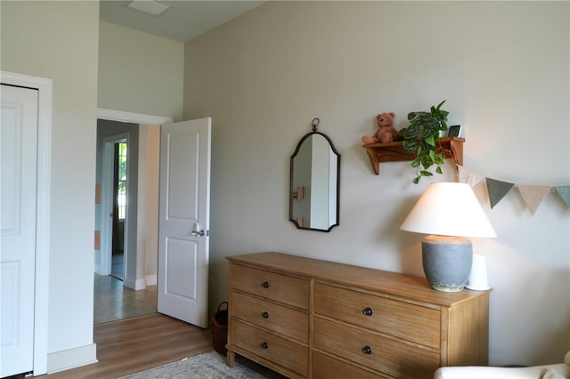 bedroom featuring light hardwood / wood-style flooring