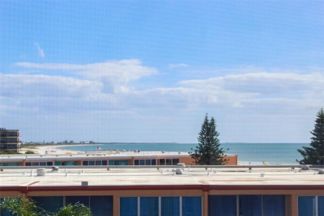 view of water feature with a view of the beach