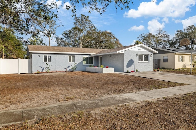 view of single story home