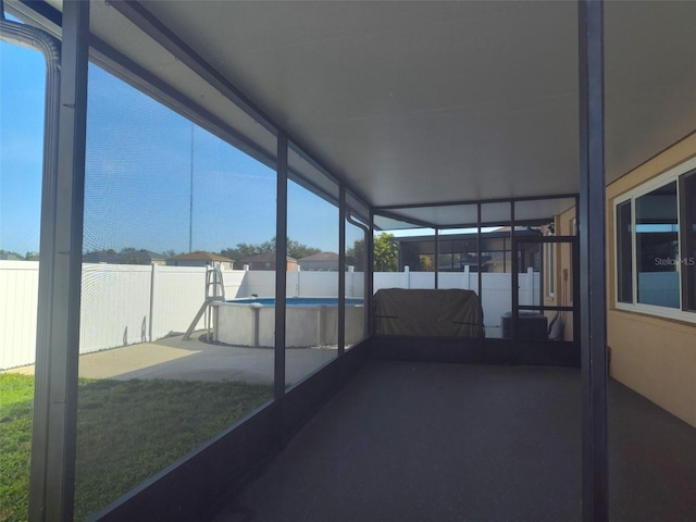 view of unfurnished sunroom