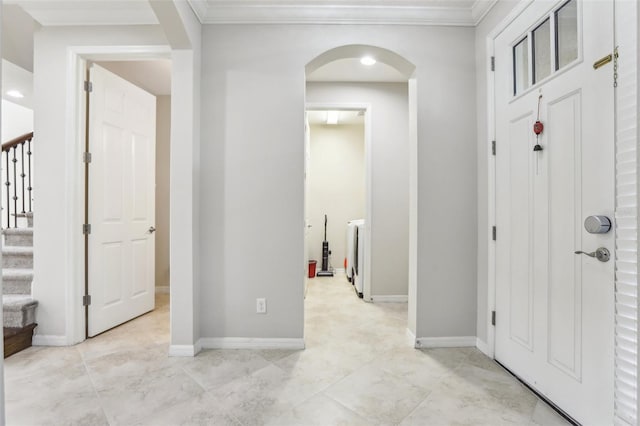 corridor with ornamental molding