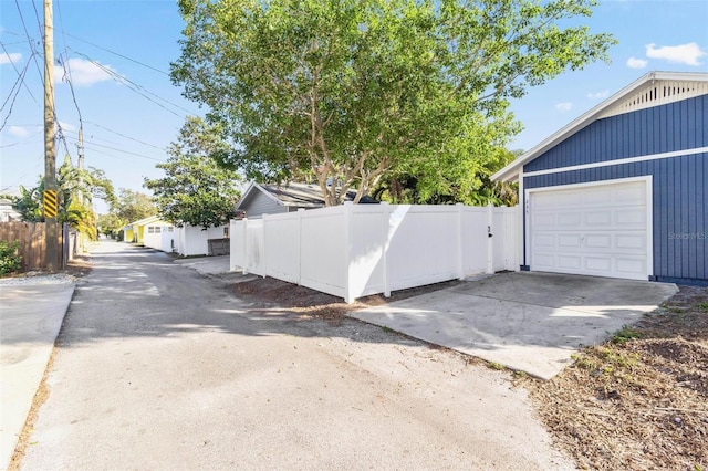 view of garage