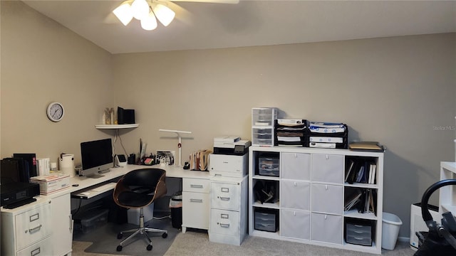 office space with light carpet