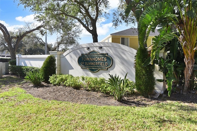 view of community sign